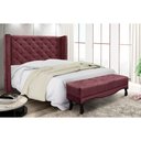 Ver imagem 3 de Cabeceira Cama Box Solteiro 90cm e Recamier Vicenza Veludo Vinho S04 - D'Rossi