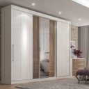 Ver imagem 1 de Guarda-Roupa Casal com Espelho 5 Portas 8 Gavetas Supreme Glass Thb Móveis
