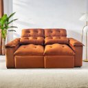Ver imagem 1 de Sofá Retrátil e Reclinável 1,5m em Tecido Veludão Cinza C/pillow Nos Braços - Montagem Inclusa:terra