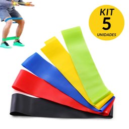 Faixa Elástica Fisioterapia Yoga Alongamento Pilates Kit 5 - 2