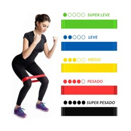 Faixa Elástica Fisioterapia Yoga Alongamento Pilates Kit 5 - 3