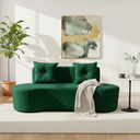 Ver imagem 2 de Sofá 2 Lugares Orgânico Curvo Madrid 150cm Bouclé Verde