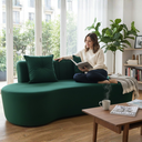 Ver imagem 1 de Sofá 2 Lugares Orgânico Curvo Madrid 150cm Bouclé Verde