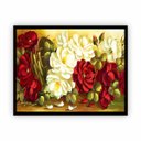 Ver imagem 1 de Quadro Pintura Rosas Arte Moldura Preta 60x40cm