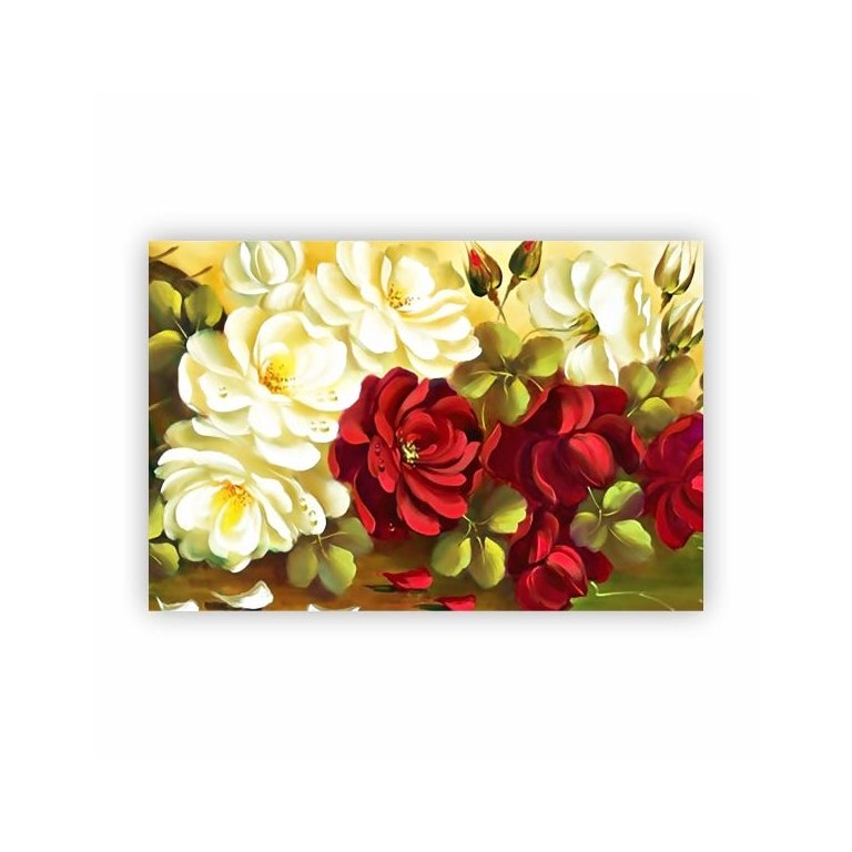 Quadro Pintura Rosas Arte Canvas 60x40cm