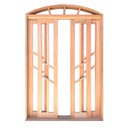 Ver imagem 3 de Porta Balcão Correr Madeira Padrão Cedro Diamante em Arco Bat. 14 Cm-2.35(a)x2.20(l)