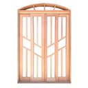 Ver imagem 1 de Porta Balcão Correr Madeira Padrão Cedro Diamante em Arco Bat. 14 Cm-2.35(a)x2.20(l)