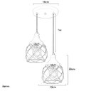 Ver imagem 3 de Lustre Pendente Duplo Esfera Aramado Cobre 15cm