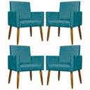 Ver imagem 1 de Kit 4 Poltronas Decorativas Mari Suede Pé Palito 30cm Castanho