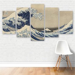 Quadro A Grande Onda de Kanagawa Arte Canvas 155x80cm - 2