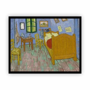 Quadro o Quarto Van Gogh Arte com Moldura Preta 30x40cm