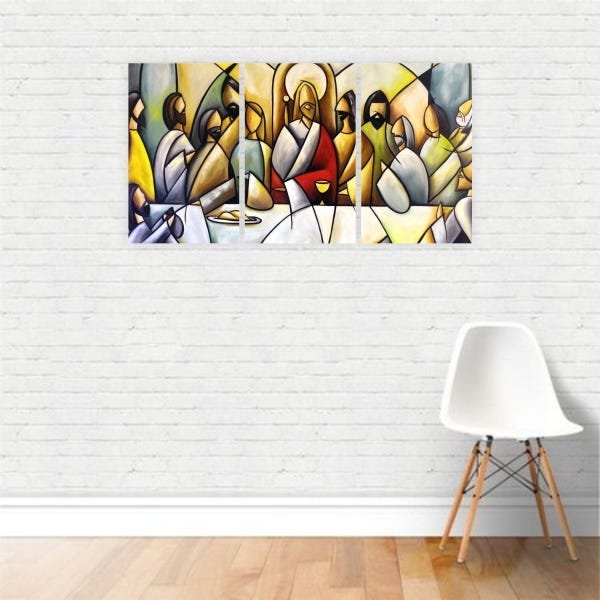 Quadro Religião Santa Ceia Moderna Jesus Canvas 125x65cm - 2