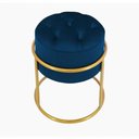Ver imagem 1 de Puff Banqueta Estofado Decorativo Base de Ferro Capitonê Suede Azul Marinho do Lar Móveis e Decora