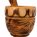 Ver imagem 2 de Pilão com Socador Grande 20x8 cm para Alho Madeira Maciça Artesanal - Sal Pimenta Pilao Temperos Cai