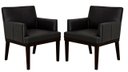 Ver imagem 1 de Kit 2 Poltronas Decorativa Vitória Couro Preto Pés Madeira Mz Decor