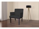 Ver imagem 3 de Kit 2 Poltronas Decorativa Vitória Couro Preto Pés Madeira Mz Decor