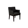 Kit 2 Poltronas Decorativa Vitória Couro Preto Pés Madeira Mz Decor - 2