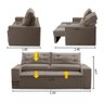 Sofá Retrátil e Reclinável 2 lugares com Molas 1,50m Lais Suede Cappuccino Adonai Estofados - 2