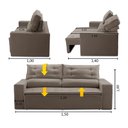 Ver imagem 2 de Sofá Retrátil e Reclinável 2 lugares com Molas 1,50m Lais Suede Cappuccino Adonai Estofados