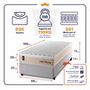 Ver imagem 3 de Cama Box Baú Solteiro Alford com Colchão Molas Ensacadas 88x188x73 Bege