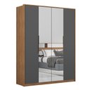 Ver imagem 1 de Guarda Roupa Casal Attore 4 Portas Amêndola/grafito com 2 Espelhos - Demartêz