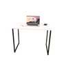 Mesa Home Office 100% Mdf 90x45 Cabe em Qualquer Lugar:branco C/ Pés Pretos - 4