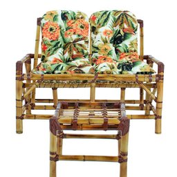 Jogo De Bambu Namoradeira, 4 Lugares E Mesa De Centro, T12 - 3