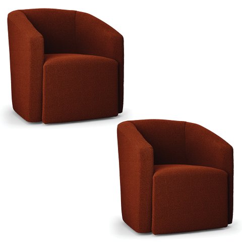 Poltrona Decorativa Orgânica Kit 2 Stella Max Bouclê D03 - D’Rossi