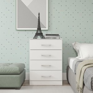 Cômoda Pequena com 4 Gavetas 55x93cm Mdp Branco 2007 Menu