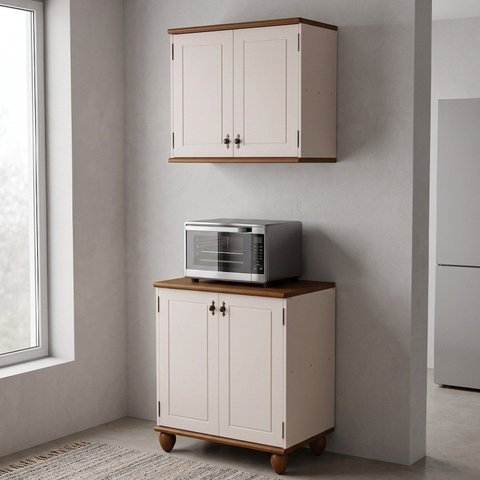 Cozinha Compacta 2 Peças Joy Off White/Nogueira