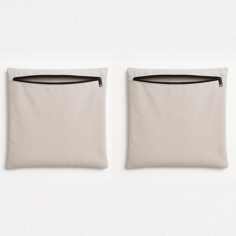 Kit 2 Capa de Almofada 42cm Decorativa Suede Sofá Poltrona Cor:bege