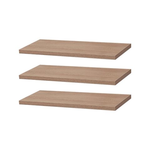 Kit com 3 Prateleiras 60 X 20cm Suporte Invisivel - Cor Carvalho Treviso (madeira Clara)