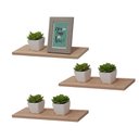 Ver imagem 2 de Kit com 3 Prateleiras 60 X 20cm Suporte Invisivel - Cor Carvalho Treviso (madeira Clara)