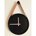 Ver imagem 1 de Relógio Adnet Aro Preto com Alça Caramelo 40 Diâmetro Liso Preto com Ponteiro Branco