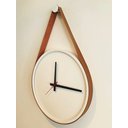 Ver imagem 2 de Relógio Adnet Aro Branco Alça Caramelo 40 Diâmetro Liso Branco com Ponteiro Preto