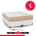 Ver imagem 5 de Cama Box Queen Branco + Colchão Paris Molas Ensacadas Bege Couro Branco/bege