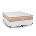 Ver imagem 7 de Cama Box Queen Branco + Colchão Paris Molas Ensacadas Bege Couro Branco/bege