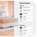 Ver imagem 3 de Cama Box Queen Branco + Colchão Paris Molas Ensacadas Bege Couro Branco/bege