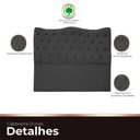 Ver imagem 3 de Cabeceira Casal para Cama Box Estofada Dunas Veludo Cor Cinza Chumbo