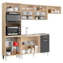 Ver imagem 2 de Cozinha Compacta Balcão com Tampo Atenas 6 Portas 2 Gavetas - Atacama / Grafite