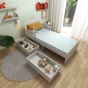 Ver imagem 7 de Cama Infantil Solteiro 2 Gavetões Tulum Branco