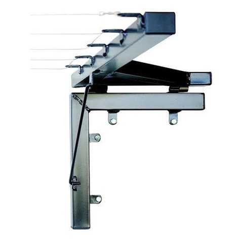 Varal Retrátil Muro/Parede Mão Francesa 05 Cordas Preto