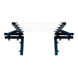 Varal Retrátil Muro/Parede Mão Francesa 05 Cordas Preto - 2