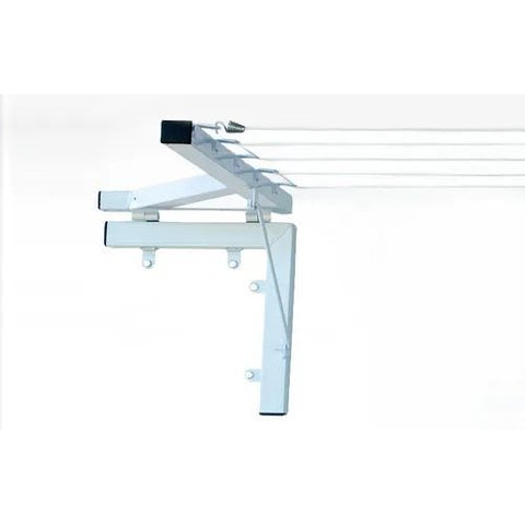 Varal Retrátil Muro/parede Mão Francesa 05 Cordas Branco