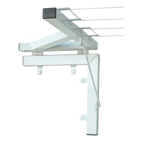 Varal Retrátil Muro/parede Mão Francesa 04 Cordas Branco