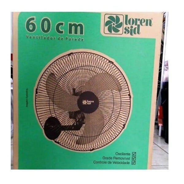 Ventilador de Parede com Controle Remoto Tufão 60cm Preto Bivolt Loren Sid - 3