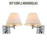 Kit 2 Arandela Articulável Cabeceira Vela Branco com Botão - 1