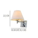 Ver imagem 2 de Kit 2 Arandela Articulável Cabeceira Vela Branco com Botão