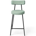 Ver imagem 3 de Kit 04 Banquetas Baixa Bar Cozinha Sala de Jantar Aço Milão L02 Linho Verde Menta - Lyam Decor