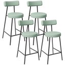 Ver imagem 1 de Kit 04 Banquetas Baixa Bar Cozinha Sala de Jantar Aço Milão L02 Linho Verde Menta - Lyam Decor